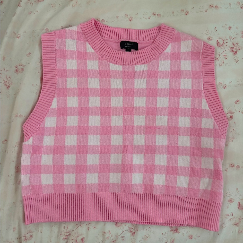 Pink gingham crop top, only worn once.
